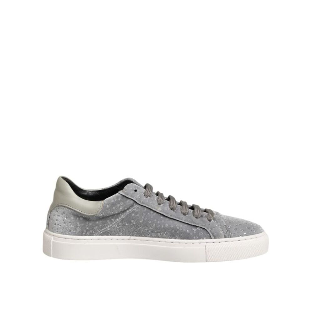 HIDE & JACK Gray Suede Low Top Lace Up Sneakers Women's Shoes